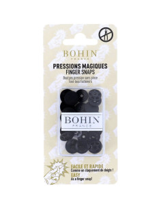 Boutons pression magiques sans pince 13 mm - Noir