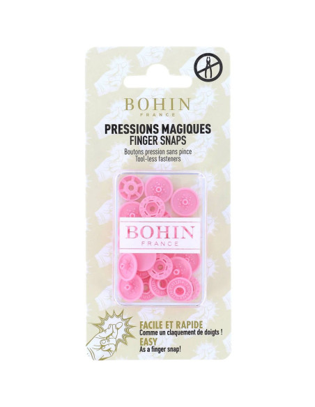 Boutons pression magiques sans pince 13 mm - Rose