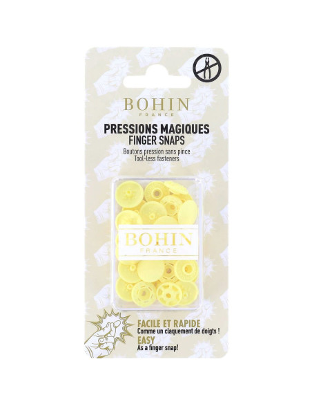 Boutons pression magiques sans pince 13 mm - Jaune