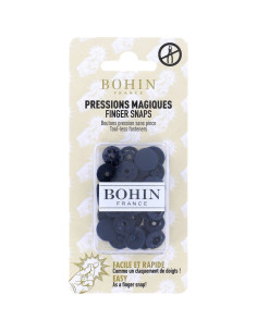 Boutons pression magiques sans pince 13 mm - Bleu marine