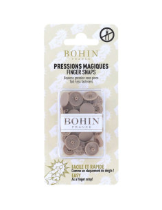 Boutons pression magiques sans pince 13 mm - Beige