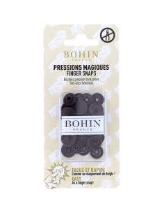 Boutons pression magiques sans pince 13 mm - Marron