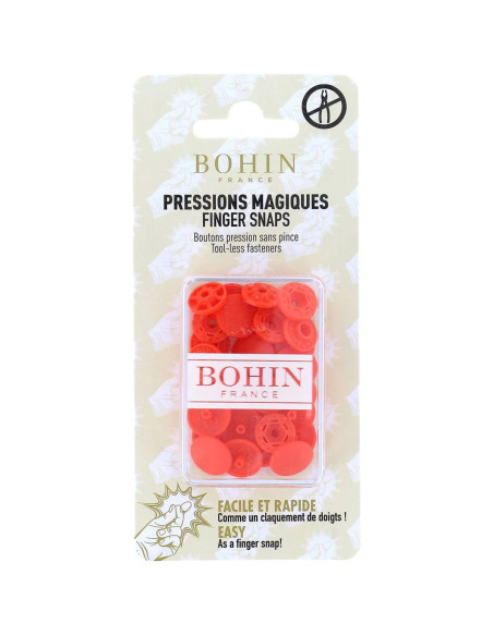 Boutons pression magiques sans pince 13 mm - Orange