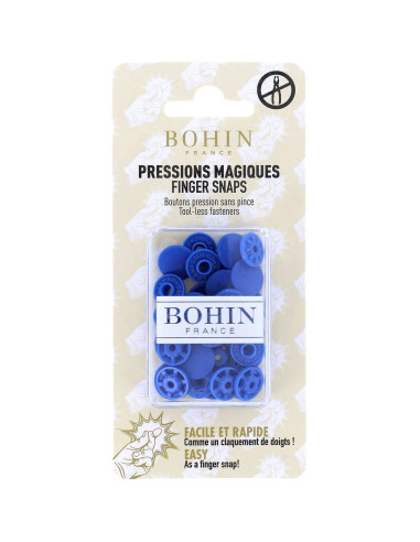 Boutons pression magiques sans pince 13 mm - Bleu roi
