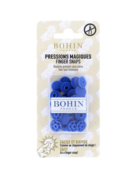 Boutons pression magiques sans pince 13 mm - Bleu roi
