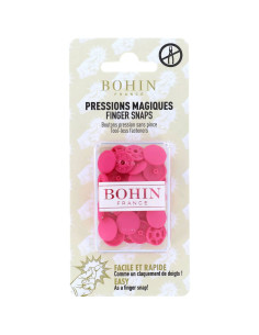 Boutons pression magiques sans pince 13 mm - Fuchsia
