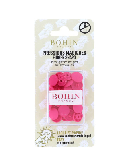 Boutons pression magiques sans pince 13 mm - Fuchsia