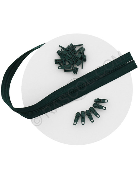 Rouleau de 10 mètres de fermeture nylon - Vert bouteille