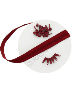 Rouleau de 10 mètres de fermeture nylon - Rouge foncé
