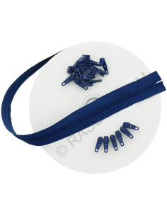 Rouleau de 10 mètres de fermeture nylon - Bleu roy