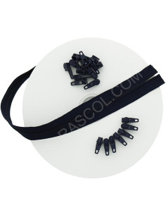 Rouleau de 10 mètres de fermeture nylon - Bleu marine