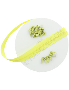 Rouleau de 10 mètres de fermeture nylon - Jaune