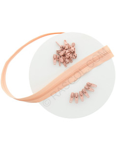 Rouleau de 10 mètres de fermeture nylon - Saumon