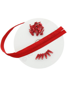 Rouleau de 10 mètres de fermeture nylon - Rouge vif