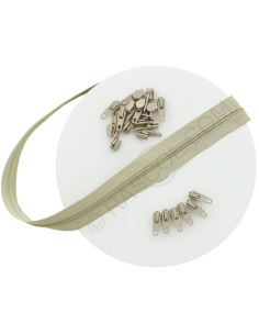 Rouleau de 10 mètres de fermeture nylon - Beige foncé