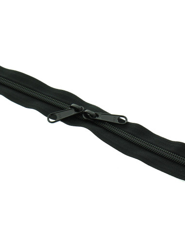 Fermeture dos à dos nylon pour sacs 60 cm - Noir