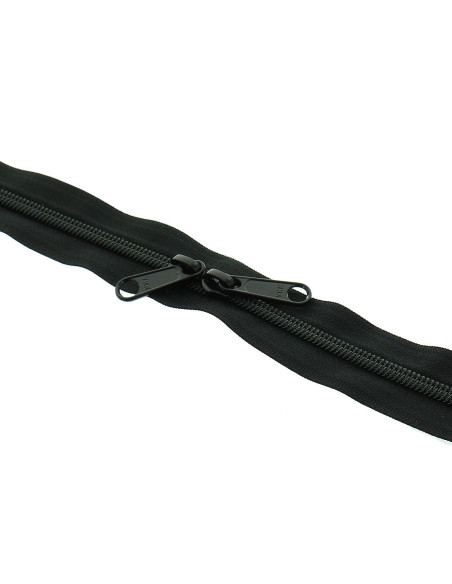 Fermeture dos à dos nylon pour sacs 60 cm - Noir