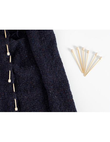 10 épingles à tricot en bambou