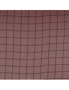 Tissu double gaze à carreaux - Chataigne et café noir 2