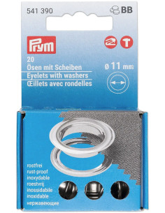 Set de 20 oeillets avec rondelles 11 mm argent VARIO Creative Tool