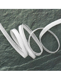 Passepoil tresse métallisé - Argent trame blanche
