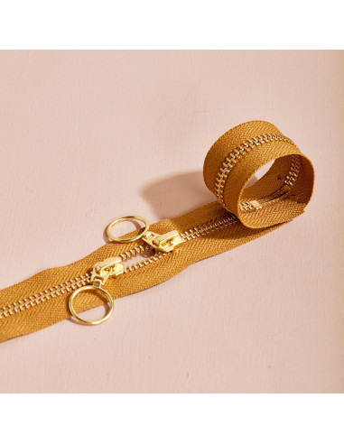 Fermeture double curseur Gold et Ochre 40 cm - Atelier Brunette