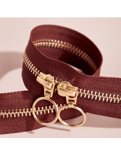 Fermeture double curseur Gold et Rust 40 cm - Atelier Brunette 2