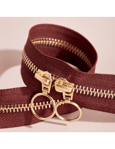 Fermeture double curseur Gold et Rust 40 cm - Atelier Brunette