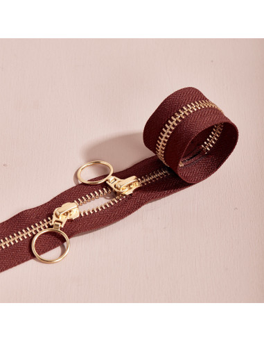 Fermeture double curseur Gold et Rust 40 cm - Atelier Brunette