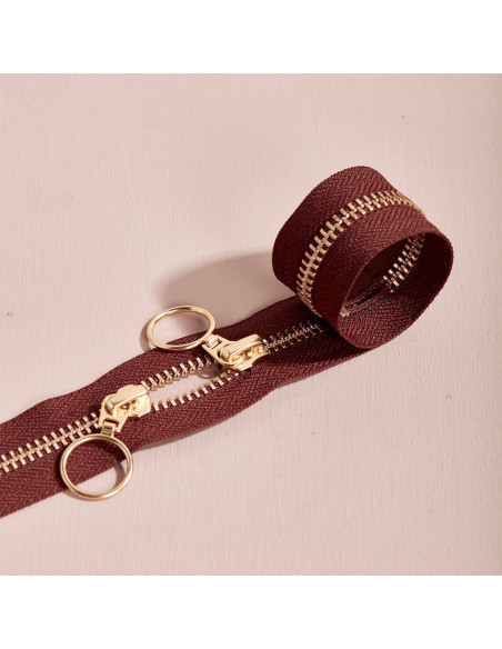 Fermeture double curseur Gold et Rust 40 cm - Atelier Brunette