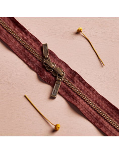 Fermeture double curseur Laiton et Rust 40 cm - Atelier Brunette
