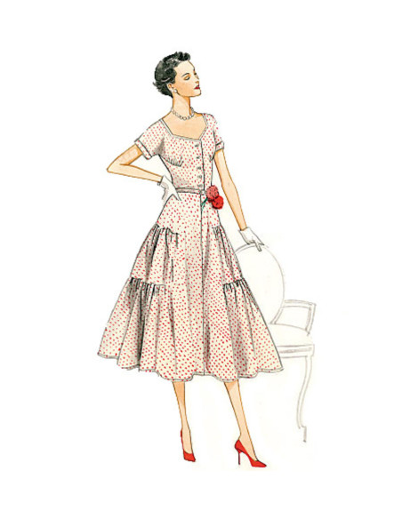 Patron de robe et ceinture - Vogue 9106