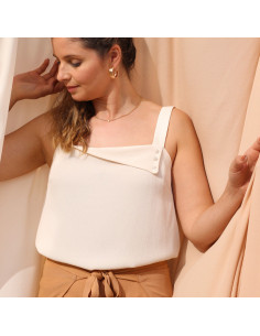 Tissu crêpe Marocain de viscose Blanc Cassé - La Maison Naïve 2