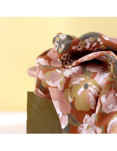 Tissu crêpe Marocain de viscose Jardin Cannelle - La Maison Naïve