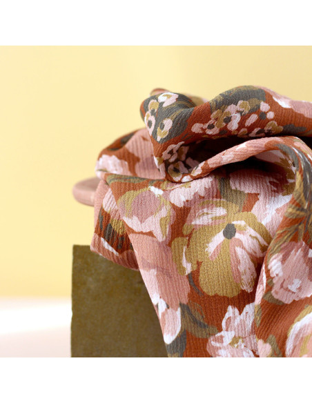 Tissu crêpe Marocain de viscose Jardin Cannelle - La Maison Naïve