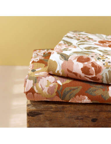 Tissu crêpe Marocain de viscose Jardin Cannelle - La Maison Naïve
