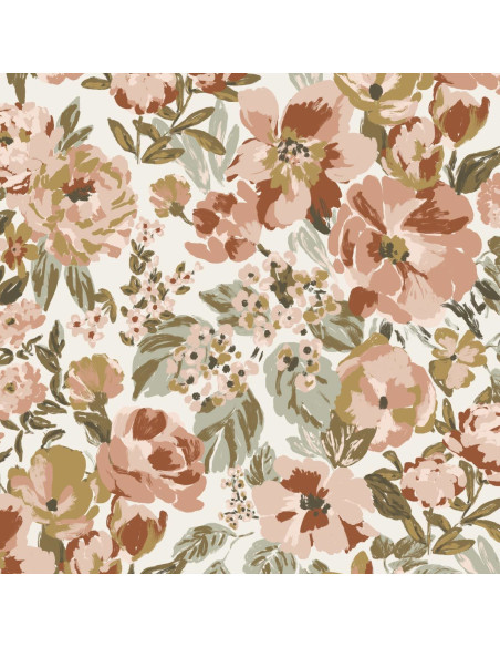 Tissu crêpe Marocain de viscose Jardin Blanc cassé - La Maison Naïve