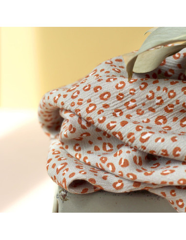 Tissu crépon de viscose Mini Léo Amande - La Maison Naïve