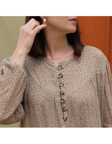 Tissu crépon de viscose Mini Léo Amande - La Maison Naïve