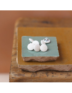 Bouton recouvert sur pied 10 mm - Blanc cassé