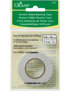 Ruban à bâtir double face Clover 12 mm x 7 m