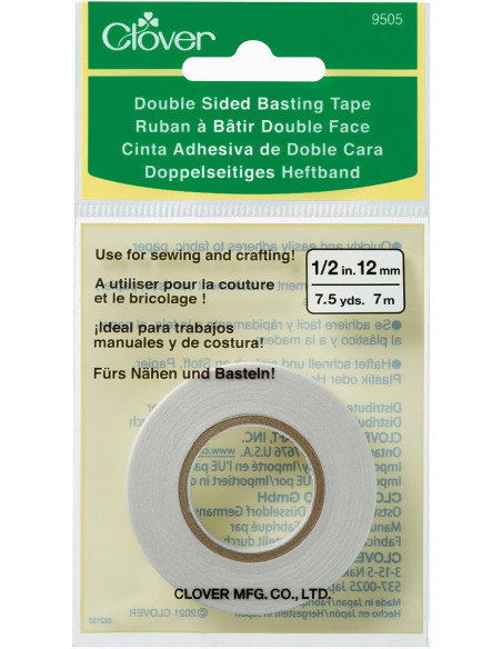 Ruban à bâtir double face Clover 12 mm x 7 m