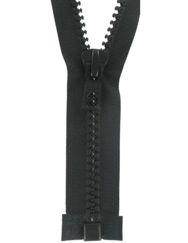 Fermeture éclair séparable synthétique grosse maille - Noir