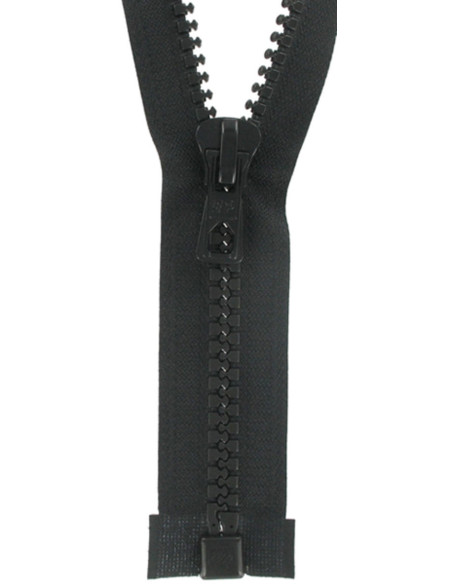 Fermeture éclair séparable synthétique grosse maille - Noir