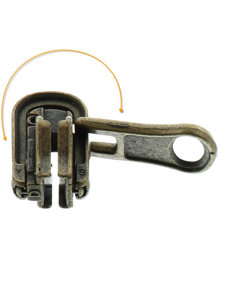 Double curseur pour fermeture synthétique 6 mm - Bronze