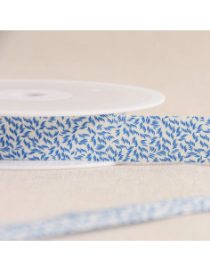 Biais feuillage - Bleu roy