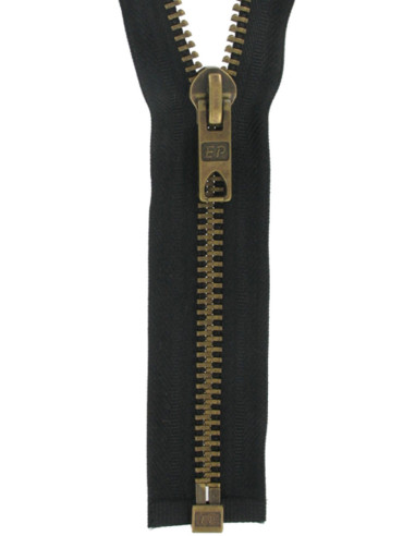 Fermeture éclair séparable métal grosse maille - Noir