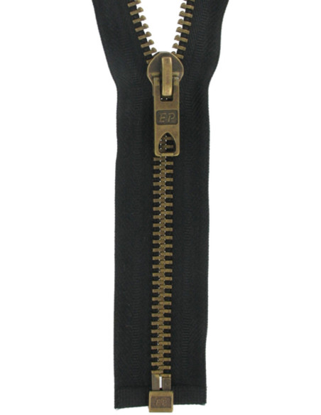 Fermeture éclair séparable métal grosse maille - Noir