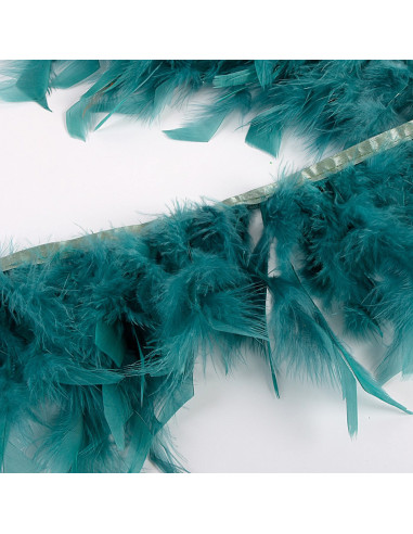 Frange plumes - Bleu canard