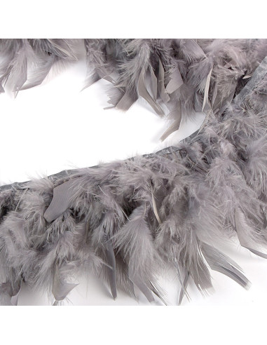 Frange plumes - Gris moyen